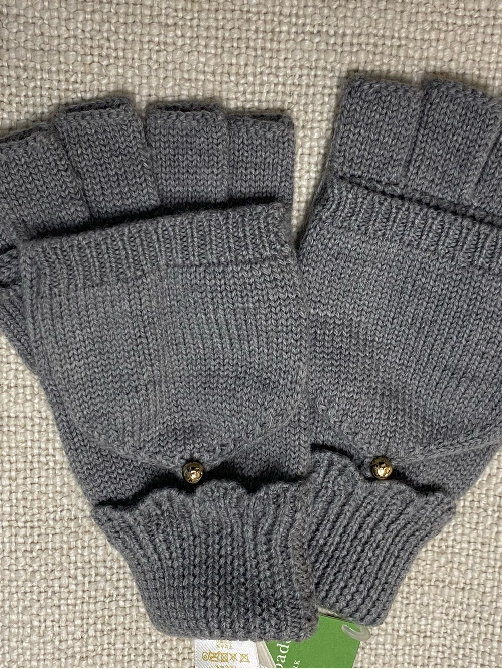 kate spade Gray Knit Convertible Fingerless Gloves